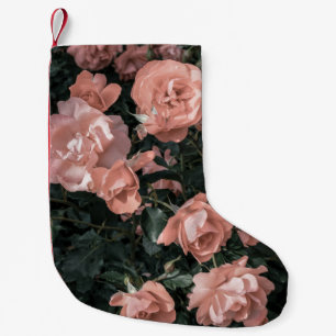 Zachte pastel roze rozentuin kleine kerstsok