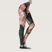 Zachte pastel roze rozentuin leggings (Rechts)