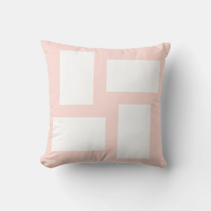 Zachte Pastel Roze & Witte Abstracte Ontwerp Kussen