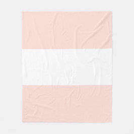 Zachte Pastel Roze & Witte Balk Design Fleece Deken