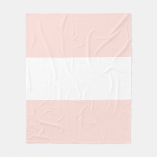Zachte Pastel Roze & Witte Balk Design Fleece Deken (Voorkant)