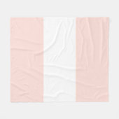 Zachte Pastel Roze & Witte Balk Design Fleece Deken (Voorkant (Horizontaal))