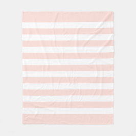 Zachte Pastel Roze & Witte Lijnen Patroon Fleece Deken