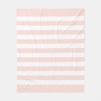 Zachte Pastel Roze & Witte Lijnen Patroon Fleece Deken