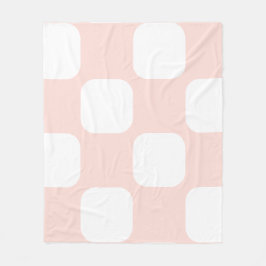 Zachte Pastel Roze & Witte Squircle Patroon Ontwer Fleece Deken