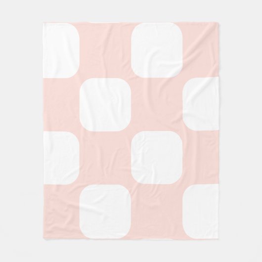 Zachte Pastel Roze & Witte Squircle Patroon Ontwer Fleece Deken (Voorkant)
