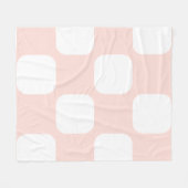 Zachte Pastel Roze & Witte Squircle Patroon Ontwer Fleece Deken (Voorkant (Horizontaal))
