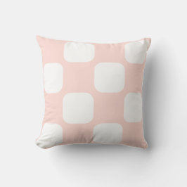 Zachte Pastel Roze & Witte Squircle Patroon Ontwer Kussen