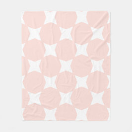 Zachte Pastel Roze & Witte Ster Patroon Design Fleece Deken
