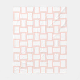 Zachte Pastel Roze & Witte Weef Ontwerp Fleece Deken