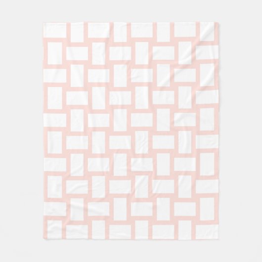 Zachte Pastel Roze & Witte Weef Ontwerp Fleece Deken (Voorkant)