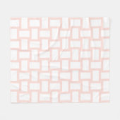 Zachte Pastel Roze & Witte Weef Ontwerp Fleece Deken (Voorkant (Horizontaal))