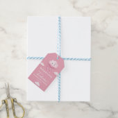Zachte pastel roze wolk negen meisje baby shower cadeaulabel (Met Touw)