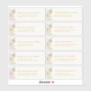 Zachte Pastel Sierlijke Lente Gouden Gast Naam Adr Sticker