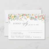 Zachte Pastel Sierlijke Lente Tuin Bloemige Bruilo RSVP Kaartje (Voorkant)