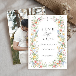 Zachte Pastel Sierlijke Lente Tuin Bloemige Bruilo Save The Date