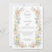 Zachte Pastel Sierlijke Lente Tuin  Oefenavondeten Kaart (Voorkant)