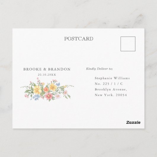 Zachte pastel  Spring Garden Floral chic RSVP Briefkaart (Achterkant)
