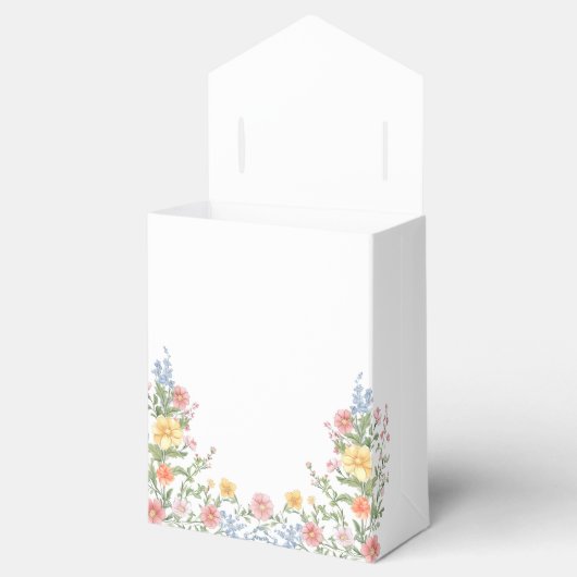 Zachte Pastel Spring Garden Floral Wedding Bedankdoosjes (Geopend)