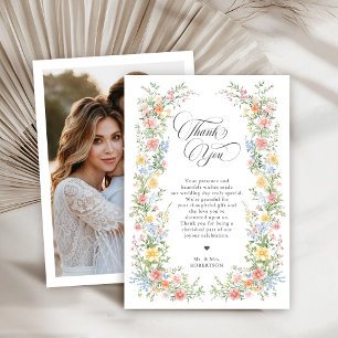Zachte Pastel  Spring Garden Floral Wedding Bedankkaart