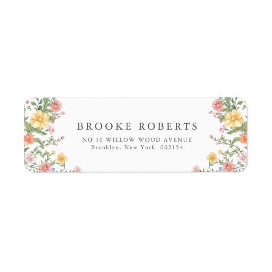 Zachte Pastel  Spring Garden Floral Wedding Etiket (Voorkant)