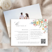 Zachte Pastel  Spring Garden Floral Wedding Informatiekaartje