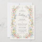 Zachte Pastel  Spring Garden Floral Wedding Kaart (Voorkant)