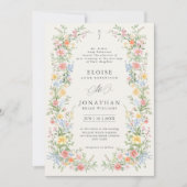 Zachte Pastel Spring Garden Floral Wedding Kaart (Voorkant)