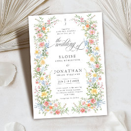 Zachte Pastel Spring Garden Floral Wedding Kaart