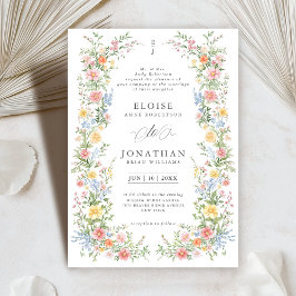 Zachte Pastel Spring Garden Floral Wedding Kaart