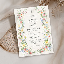 Zachte Pastel Spring Garden Floral Wedding Kaart