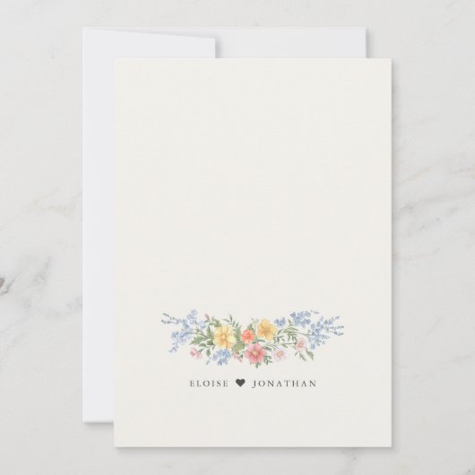 Zachte Pastel Spring Garden Floral Wedding Kaart (Achterkant)