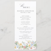 Zachte Pastel  Spring Garden Floral Wedding Menu (Voorkant)