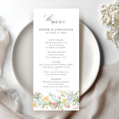 Zachte Pastel  Spring Garden Floral Wedding Menu