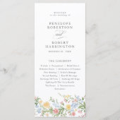 Zachte Pastel  Spring Garden Floral Wedding Programmakaart (Voorkant)