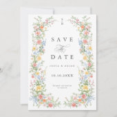 Zachte Pastel  Spring Garden Floral Wedding Save The Date (Voorkant)