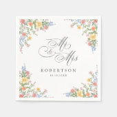 Zachte Pastel  Spring Garden Floral Wedding Servet (Voorkant)