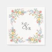 Zachte Pastel  Spring Garden Floral Wedding Servet (Voorkant)