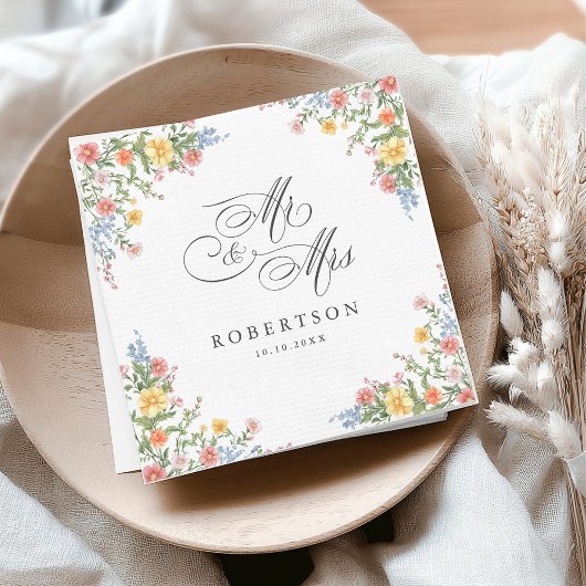 Zachte Pastel Spring Garden Floral Wedding Servet