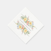 Zachte Pastel Spring Garden Floral Wedding Servet (Hoek)