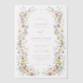 Zachte Pastel  Spring Garden Floral Wedding Vellum Uitnodigingen (Voorkant)
