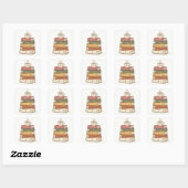 Zachte Pastel Stapels Boeken sticker (Vel)