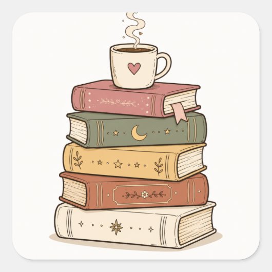 Zachte Pastel Stapels Boeken sticker (Voorkant)