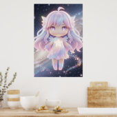 Zachte Pastel Ster Fee Kunst Poster (Keuken)