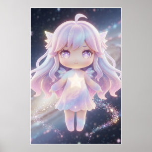 Zachte Pastel Ster Fee Kunst Poster