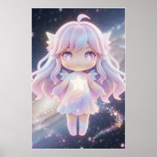 Zachte Pastel Ster Fee Kunst Poster