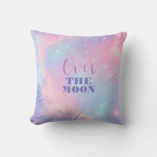 Zachte Pastel Sterrennacht Hemel Kosmische Wolken Kussen (Voorkant)