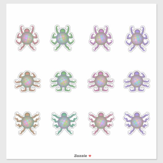 Zachte pastel stickerplaat met buitenaards wezen sticker (Vel)