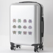 Zachte pastel stickerplaat met buitenaards wezen sticker (Koffer)