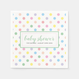 Zachte Pastel Stippen Baby Shower Papier Servet